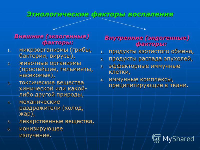 Этиологические факторы заболеваний МПС Этиологические факторы